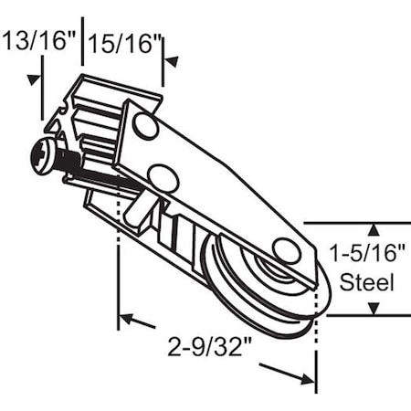 Strybuc Patio Door Roller Assembly 900-9582